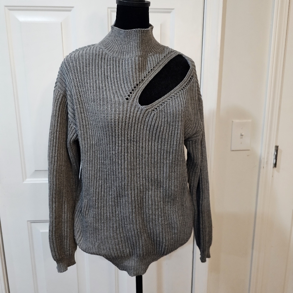 ASTR the Label size XS grey pullover with long sleeve sweater